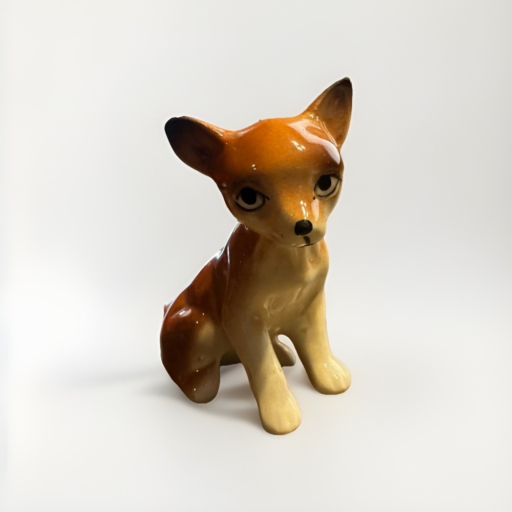 Vintage Mexican Chihuahua Dog Miniature 2.25" Bone China Figurine Made In Japan